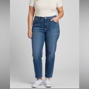 J. Crew Mercantile Womens 10” High Rise Straight Leg Utility Cropped Jeans 35